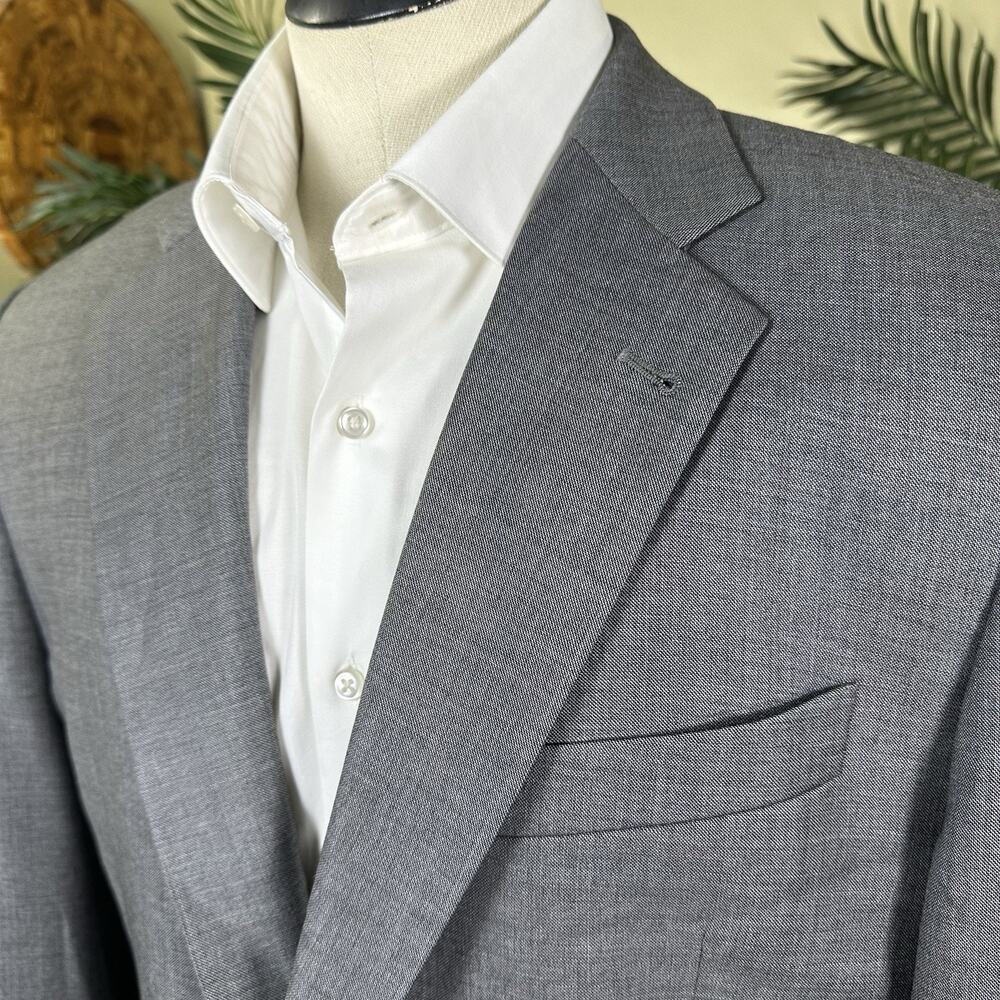 Joseph Abboud 42R Gray Tonal Super 120s Loro Piana Italy, lining viscose poly